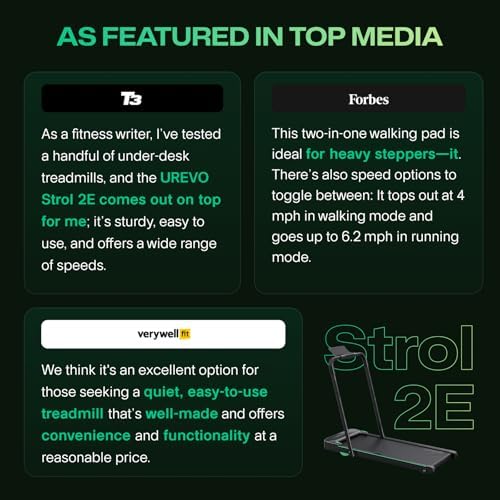 UREVO Strol 2E Smart 2-in-1 Folding Treadmill, Compact Walking Pad with Safety Handle, Plug and Play, Standing Desk Treadmill with Dual LED Display, Smart APP, Walking or Running for Home - Image 3