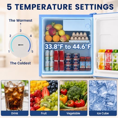 BANGSON 1.7 Cu.Ft Mini Fridge with Freezer for Dorm Office,Blue - Image 3