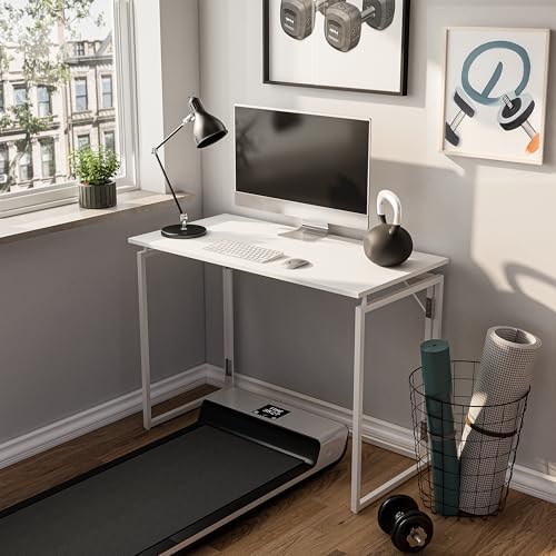 alawooder 31.5" Folding Desk: No Assembly, Wood Top for Small Spaces - Image 5