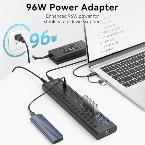 ACASIS 16 Ports Powered USB 3.2 Hub (8 USB-A 3.2 +8 USB-C 3.2), 10Gbps - Image 3