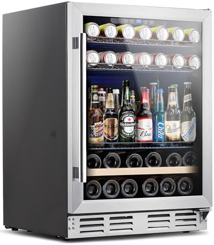 Kalamera Beverage Refrigerator, 24 inch Beverage and Wine Fridge 5.3 Cu.ft by Kalamera