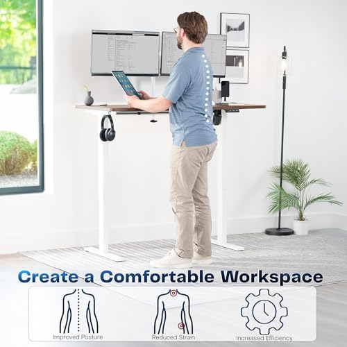 VIVO Rustic Vintage Brown 55 x 28 in Standing Desk, DESK-KIT-1W55N - Image 4