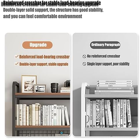Desk Hutch Dorm, Desktop Bookshelf, 2-Tier/3-Tier Book Shelf For Office, Multipurpose Countertop Display Shelf Adjustable Metal Rack Organizer For Home Dorm Office Supplies ( Color : Black , Size : 3- - Image 4