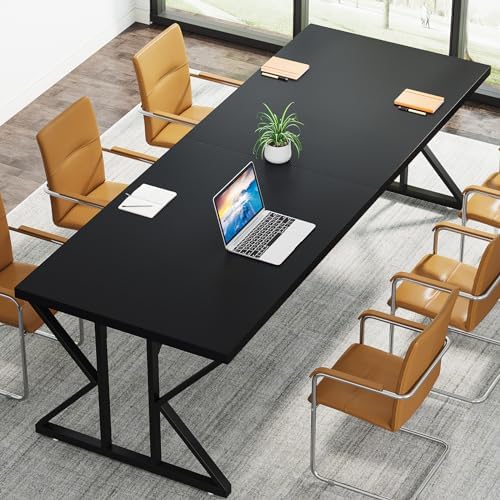 Tribesigns 78.7-Inch Executive Desk, Large Computer Office Desk Workstation, Modern Simple Style Laptop Desk Study Writing Table Business Furniture for Home Office (Black, 78.7 Inch) - Image 3