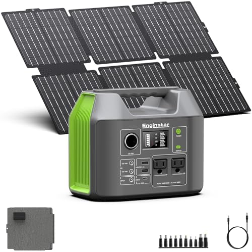 Portable Solar Generator 300W Power Station with 60W Foldable Solar Panel by ENGINSTAR
