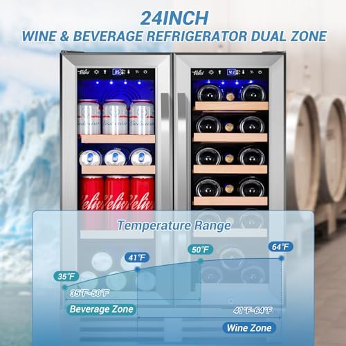 Velivi 24''Beverage Refrigerator Undercounter Wine and Beverage Fridge - Image 2
