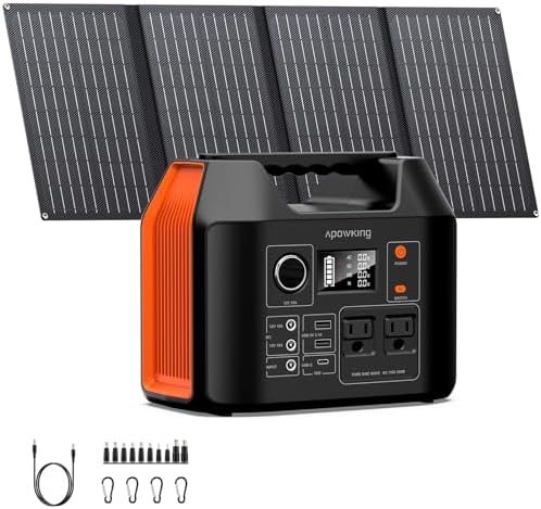 Solar Powered Generator, 300W Portable Power Station with Solar Panel 40W by Apowking