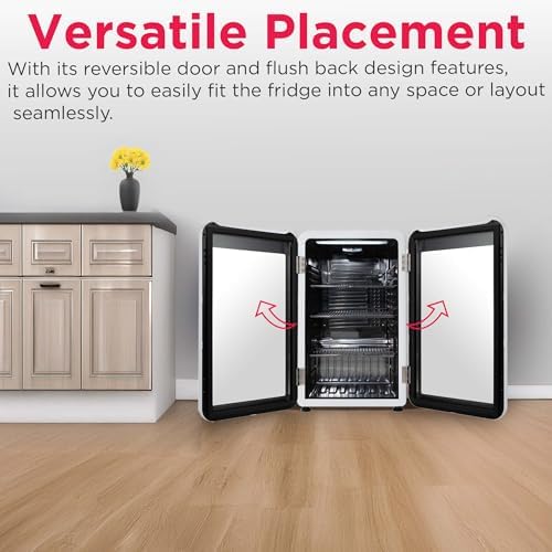 Frigidaire Retro Compact Refrigerator with Glass Door, 3.2 cu ft Countertop Fridge, Rounded Corners, Premium, for Office, Bedroom, Dorm Room, Cabin - Image 4