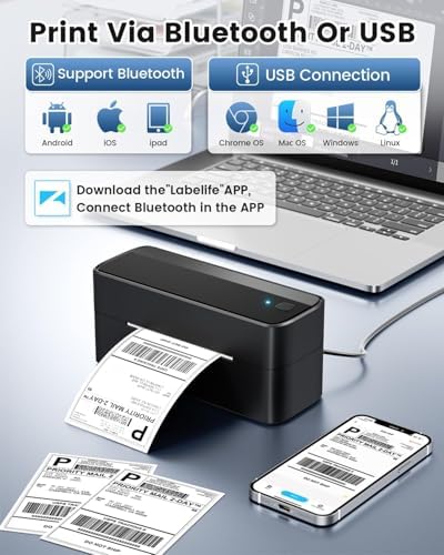 Phomemo Bluetooth Shipping Label Printer,241BT Label Printer & 20Pcs Labels - Image 2