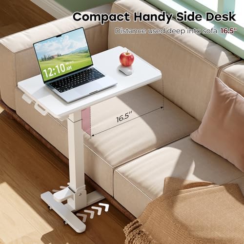 27" Foldable Mobile Standing Desk, No-Assembly Needed, White - Image 5