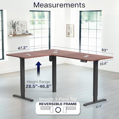 VIVO Dark Walnut 63 x 47 in Corner Standing Desk, DESK-E3CTD-47 - Image 5