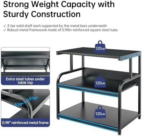 Fannova 32.3"x18.9" Extra Large Printer Stand with Adjustable Storage Shelf - Image 3