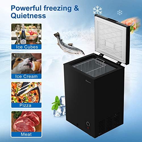 Kalamera. 3.5 Cu.ft Chest Freezer-Freestanding For Home/Apart With Lowest -4℉ Black, KCF-100-SS - Image 3
