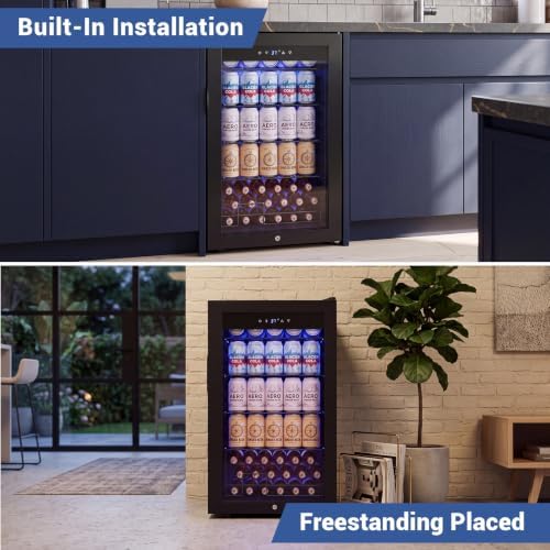 Beverage Cooler Refrigerator, 3.2 Cu. Ft. Mini Fridge with Glass Door Black - Image 7