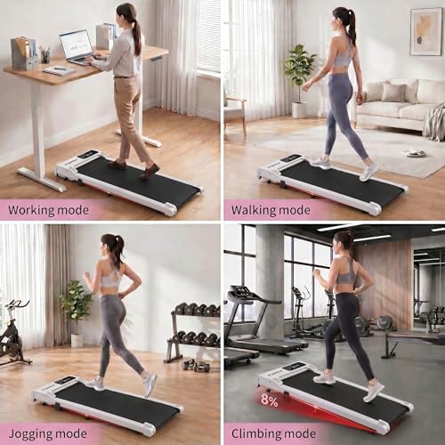 FUNMILY Walking Pad Treadmill Under Desk, 3.0HP Small Treadmill for Home/Office, 2026 Upgrade 3-in-1 Mini Treadmills with Remote Control, LED Display, 300 LBCapacity, No Assembly Required - Image 6