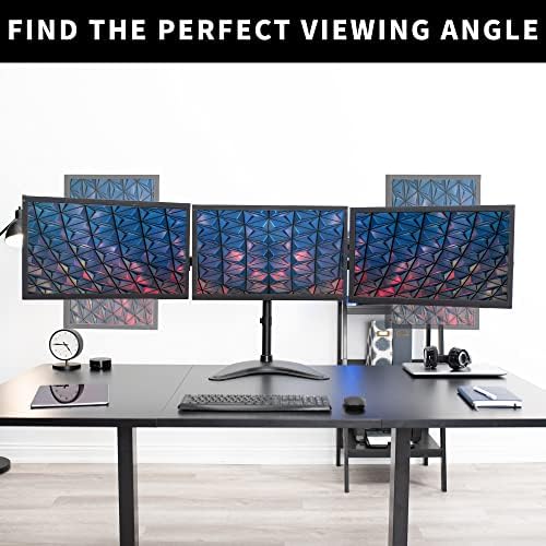 VIVO Triple Monitor Mount Fully Adjustable Desk Free Stand for 3 LCD Screens up to 24 inches STAND-V003P - Image 5