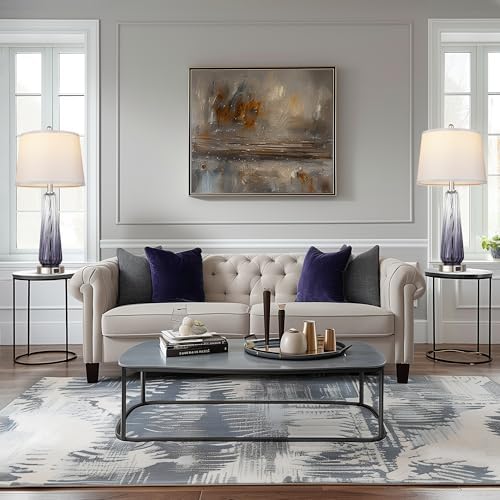 Modern Glass Table Lamps, 27.5" Bedside Lamps for Living Room, Grey, 1 Pack - Image 6