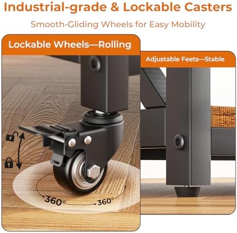 GreenForest Printer Stand with Lockable Wheels, Heavy Duty Printer Table - Image 5