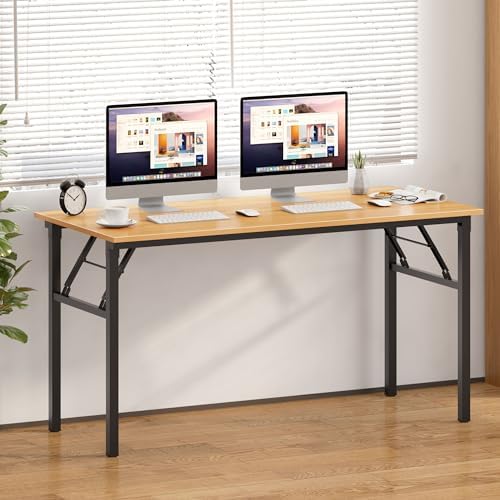 Need Office Computer Desk 60 Inch Sturdy Folding Laptop Table Teak - Image 2