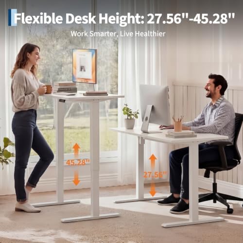 55 x 28Inch Electric Standing Desk, Height Adjustable Computer Desk - Image 4