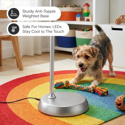 Brightech Litespan Slim LED Floor Reading Lamp with Adjustable Gooseneck for Living Rooms & Offices, Dimmable Standing Lamp for Bedroom - Silver - Image 5