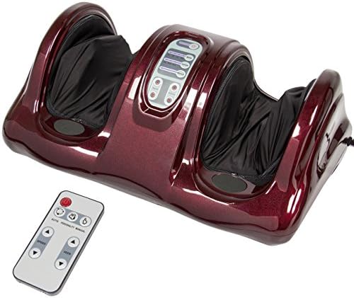 Best Choice Products Shiatsu Foot Massager for Pain Relief, Plantar Fasciitis, Neuropathy, Blood Circulation, Remote Control w/Compact Design - Burgundy - Image 4