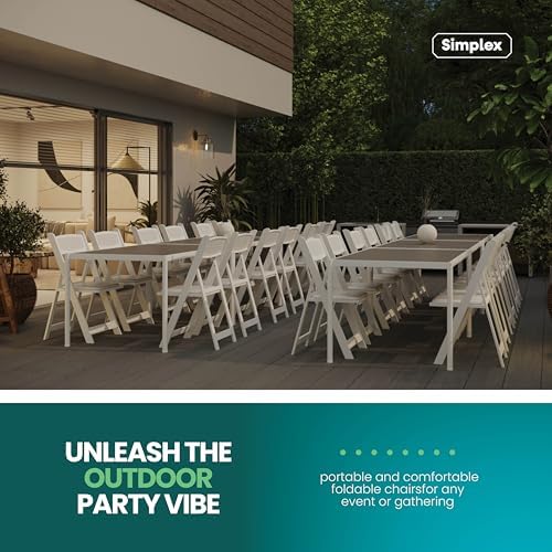 SIMPLEX Mesh Back Folding Chairs, Padded Seat, 800 lb, 4 Pack - Image 5