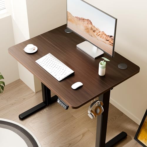 Small Standing Desk, 32"x24" Height Adjustable Sit-Stand Office, Walnut - Image 2