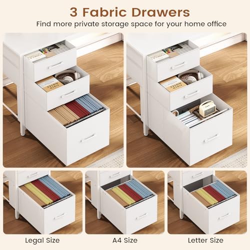 SEDETA Corner Gaming Computer Desk with Storage Drawers, Hutch, LED Lights - Image 6