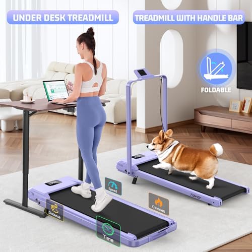 FUNMILY Upgrade Walking Pad Folding Treadmill with 12%/15% Incline & Handle Bar, 3.5HP Foldable Under Desk Compact Treadmills for Home/Office/Gym, 400+lb Capacity, Shock Absorption - Image 5