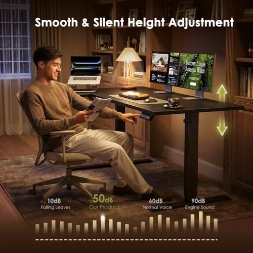 OffiGo 55" Reversible L Shaped Electric Standing Desk, Carbon Fiber Black - Image 6