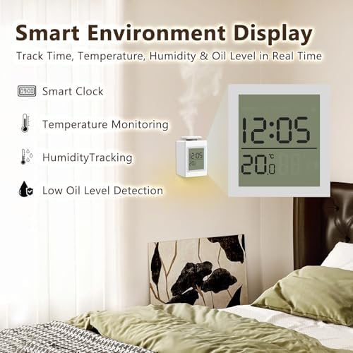 Plug-in Waterless Essential Oil Diffuser with Clock & Env Display - Image 5