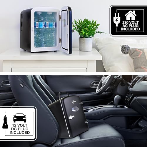 Koolatron Mini Fridge- Black Refrigerator 6 Can Portable Cooler for Bedroom Office Dorm Car Compact Fridge for Drinks Makeup Skincare Dual Power 12V 110V - Image 5