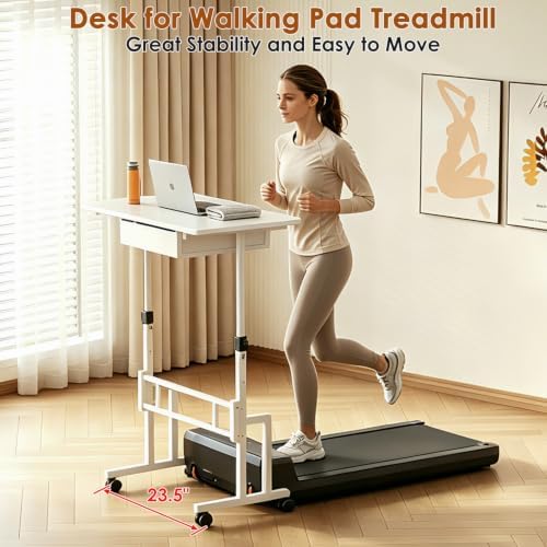 Large Adjustable Height Standing Desk With Wheel, Rolling Sit to Stand Desk - Image 7
