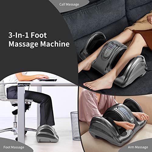 GIANTEX Shiatsu Foot Massager Machine for Feet, Nerve Pain Therapy Spa Gift Deep Kneading Rolling Massage for Leg Calf Ankle, Electric Shiatsu Foot Massager w/Remote, 4 Modes, Gray - Image 3