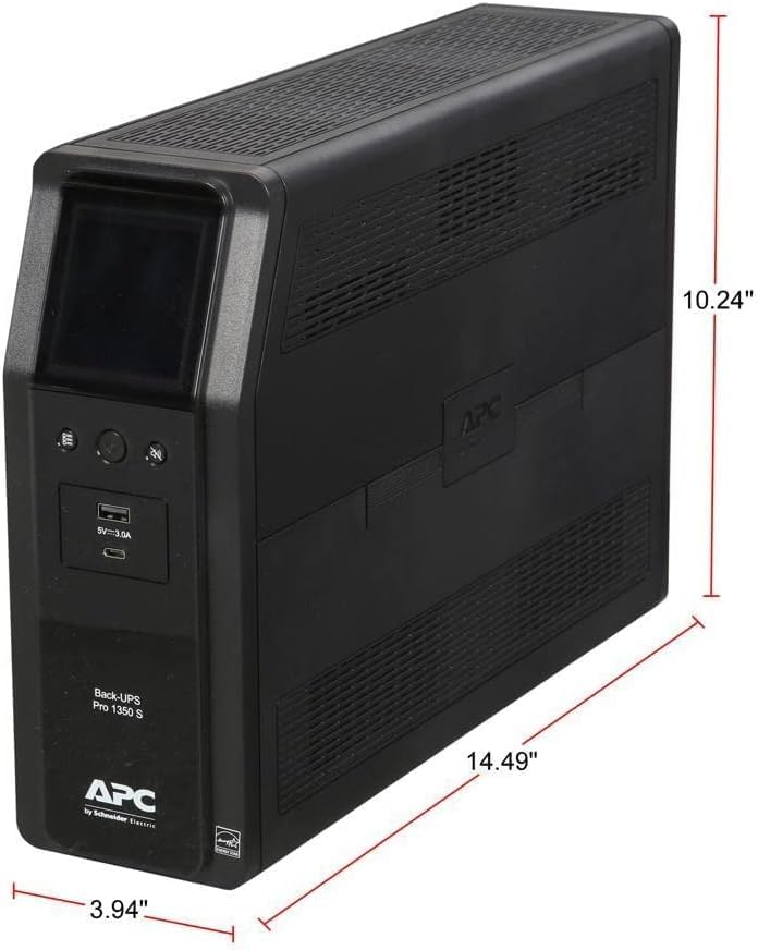 APC 1350VA UPS Battery Backup & Surge Protector, Backup Battery Power Supply with AVR, Dataline Protection, BN1350M2R (Renewed) - Image 5