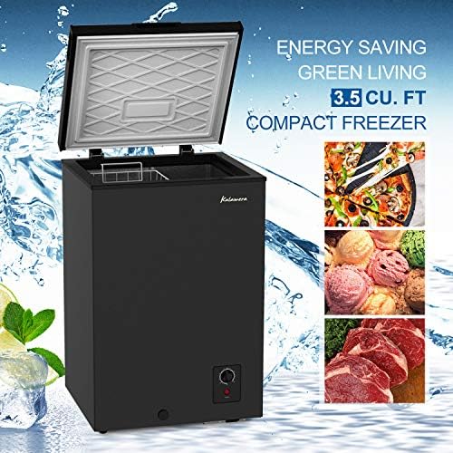 Kalamera. 3.5 Cu.ft Chest Freezer-Freestanding For Home/Apart With Lowest -4℉ Black, KCF-100-SS - Image 2