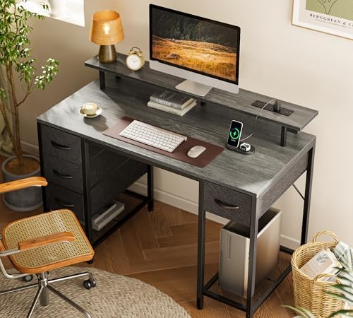 Huuger 47 inch Computer Desk with Power Outlets & 4 Drawers - Image 2