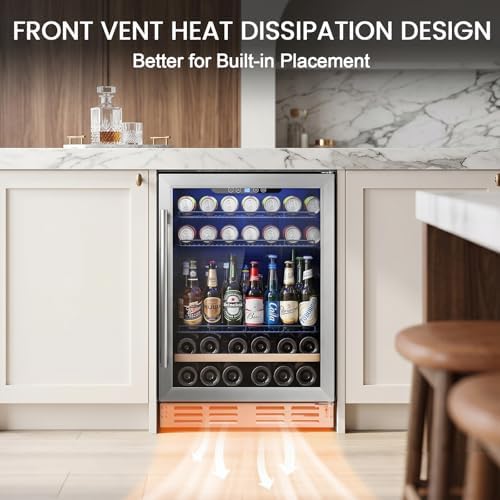 Kalamera Beverage Refrigerator, 24 inch Beverage and Wine Fridge 5.3 Cu.ft - Image 7