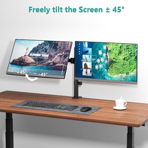 WALI Articulating Dual Monitor Stand for 13-32 inch Screens, 22 lbs per Arm - Image 3