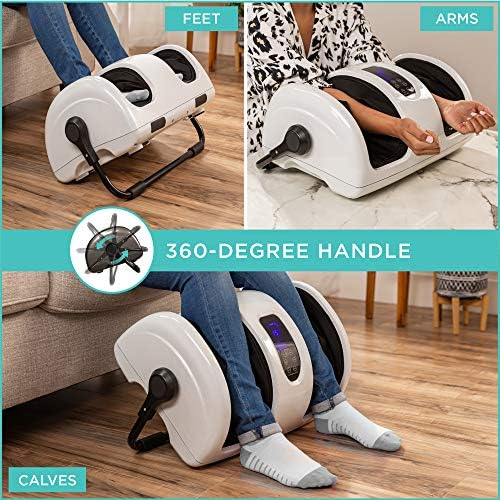 Best Choice Products Shiatsu Foot Massager with Heat for Plantar Fasciitis & Neuropathy, Kneading Foot & Calf Massager with Remote, 360° Adjustable Handle, Rolling & Compression Massage - White - Image 2