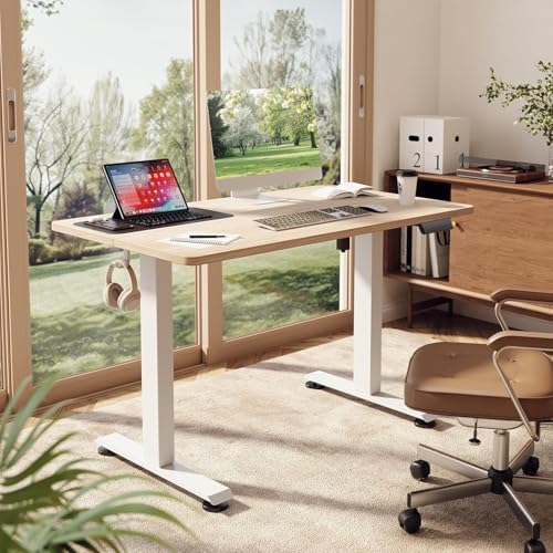 Veken 47.2 Inch Large Electric Standing Desk, Gaming Table, Nature - Image 2