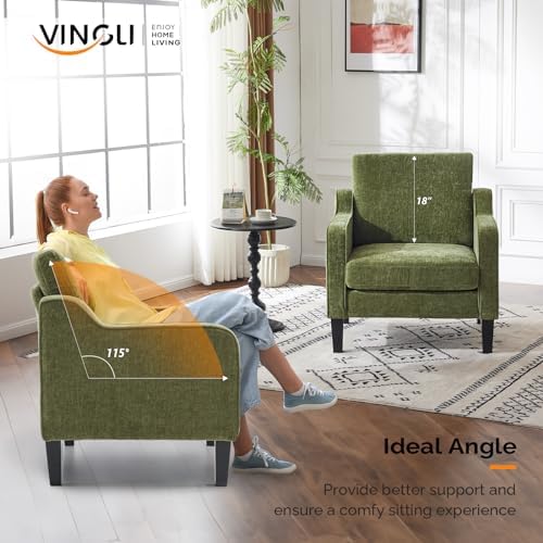 VINGLI Accent Chairs Set of 2, Modern Traditional Armchair for Living Room - Image 4