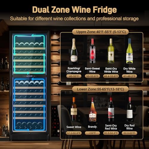 Velivi 24" Inch Dual-Zone Wine Fridge Freestanding/Built-in Wine Cooler - Image 3