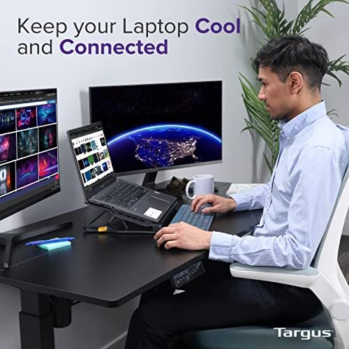 Targus Laptop Cooling Pad for Laptops up to 17-inches, Dual High-Speed Fans Chill Mat + 4-Port USB Hub Laptop Fan Cooling Pad for Work, USB Stand Cooling Pad for Gaming Laptop Cooling Fan (AWE81US) - Image 2