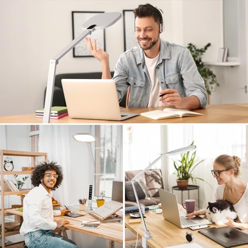 LitONES LED Desk Lamp for Home Office with Clamp, White - Image 2