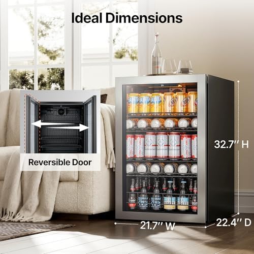 Ca'Lefort 155 Cans Mini Fridge, Beverage Refrigerator Cooler for Drink/Beer - Image 6