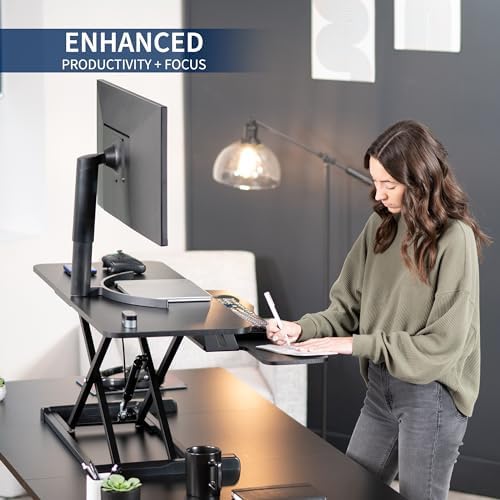 VIVO Black Carbon Fiber 42 inch Desk Converter, DESK-V042KR - Image 4
