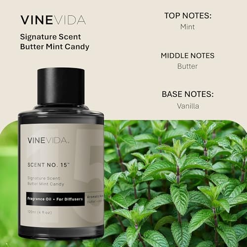 VINEVIDA [4 Fl Oz] Butter Mint Candy Fragrance Oil for Cold Air Diffusers, Essential Oils for Diffuser Oil Refill & Air Freshener Room Spray - Image 2