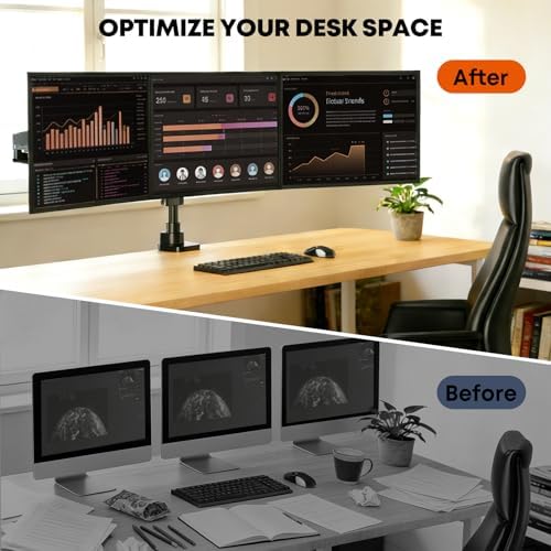 PUTORSEN Triple Monitor Mount for 17-32'' Screens, 22 lbs/arm - Image 6